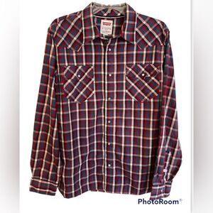Levi’s men’s L western pearl snap shirt Rodeo cowboy Yellowstone